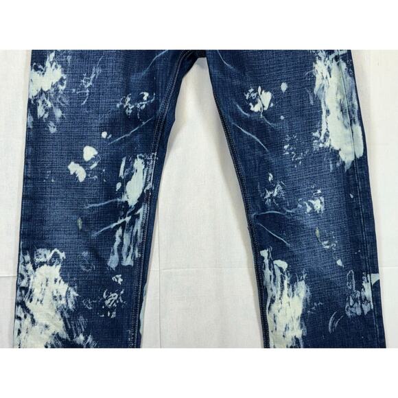 AKOO Men’s Size 32x32 Distressed Blue Denim Jeans Streetwear Baggy Fit - Picture 12 of 15